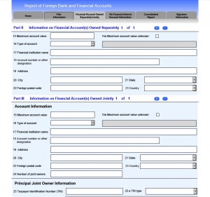 Report of foreign bank form